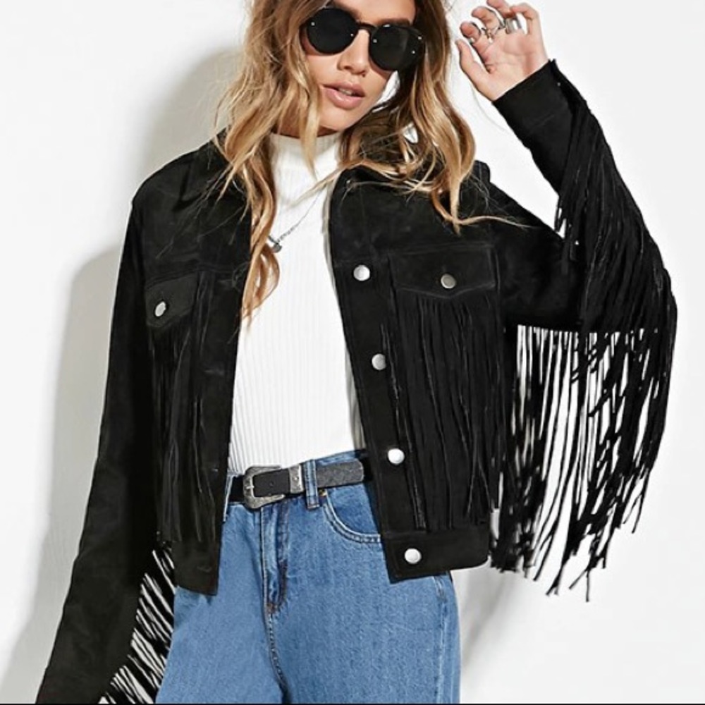 Fringe suede jacket